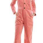 Saint Geraldine Marrs Pink Long Sleeve Velvet Corduroy Coveralls Jumpsuit S Photo 0