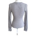 EXPRESS NWT  Gray Knit Long Sleeve Fitted Bodysuit Size S Photo 2