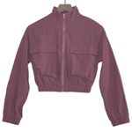 Area Stars Waffle Zip Bomber Jacket Cropped Utility Mauve Pockets Size XS NEW Pink Photo 0