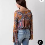 Free People  Paisley Wrap Fiona Surplice Top Boho Photo 2