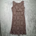 Just In Thyme Dress Brown White Dot Print Boho Tribal 12 Festival Party Office Photo 2