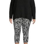 Terra & Sky New Women’s Zebra Print Capri Leggings Size 14W or 0X NWT Photo 0