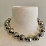 Ann Taylor NWT Metallic Pewter Stainless Steel Faceted Beads Necklace NEW Photo 11
