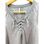Z Supply Gray Sleeveless Lace-Up Tank Dress Pockets Casual Lounge Size Small Photo 1