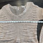 Free People Women's Taupe/Brown Open Knit Long Sleeve Pullover Sweater Small Photo 5