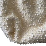 Vintage Cream Beaded Embellished Drawstring Close Sack Satchel Pouch Photo 1