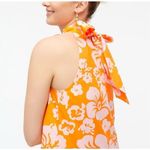 NWOT J. Crew Tie Neck Mini Shift Dress Orange Size 8 Photo 3