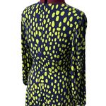 MAGGY LONDON Elorin Matte Jersey Knit Bishop Sleeve Midi Dress Navy Green NWT 6 Blue Photo 6