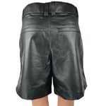 Abercrombie & Fitch NEW Black Vegan Faux Leather High Waist Bermuda Shorts Sz S Photo 2