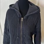 Free People NAVY QUILTED ZIP JACKET HOODIE Photo 2