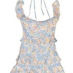 Lovers + Friends Ruffle Shoulder Floral Brooklyn Eyelet Tiered Mini Dress,Size S Photo 0