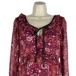 Cupcake and Cashmere Mixed Floral Printed Mini Dress Red Velvet Size 0 Photo 2