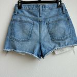 Madewell  The Perfect Jean Shorts High Rise Step Hem  Blue Solid Wash Size 26 Photo 6