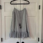 Sézane Sezane Naxos Sundress Mini Dress Blue White Striped Tassel Tie Adjustable Size 4 Photo 2