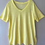 Chico's Tee Shirt Neon Yellow V Neck Stretch Side Slits Short Sleeve, Size M Photo 10