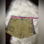 One Teaspoon  olive green distressed Aztec striped side denim shorts sz 8/26 Photo 4