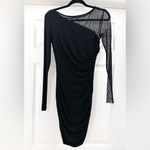 Bailey44 Better Half Jersey Mini Dress Mesh Sleeve Black Ruched Bodycon sz Small Photo 8