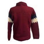 Vintage 80s–90s Greek Wool Holiday Sweater Cabin Scene Cottagecore Red Size M Photo 2