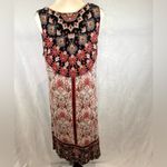Premise  black pink rust Bali boho paisley print shift dress size large Photo 2