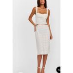 Sasha Therese Top & Midi Skirt Set Polka Dots Lottie Size XS Off White & Black Photo 7