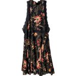 Free People ‎ Intimately Floral Printed She Moves Tie Back Lace Mini Dress XS Photo 3