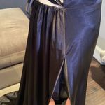 Women’s Black Full Length Prom Party Dress Criss Cross Back Small Train Size 12 Photo 7