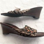 Life Stride Jitter Brown & Gold Strappy Beaded Block Heel Slides Women's Size 6 Photo 6