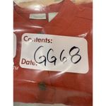 Spiegel 3/4 Sleeve Mock Neck Button Up Shirt Linen Orange Women's Size Medium Photo 8