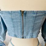 Boutique Denim Crop Top Photo 6