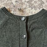 Market & Spruce  Women’s GreenButton Back Sweater with Black Elbow Patches Size M Photo 4