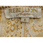 Rebellion Again Floral Cardigan Womens Size S Crop Top Front Tie Yellow Photo 4