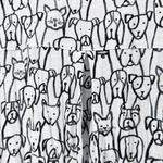 John Mark Button Down Short Sleeve Shirt Large White Black Dog Cat Print Tunic Photo 8