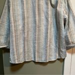 Alfred Dunner  Button Down Blouse Pink Blue Tan Stripes Clip Dot 16P Photo 7