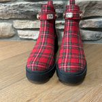 Size 7 chunky heel Chelsea platform boots Red Photo 2