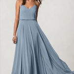 Jenny Yoo  Inesse Chiffon Gown Bridesmaid‎ Dress Stormy Blue Gray Wedding Size 6 Photo 0