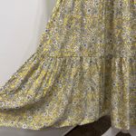 J.Crew  Factory Yellow Floral Puff Sleeve Tiered Midi Dress Preppy French Country Photo 5