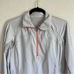 Lululemon  Race With Grace 1/2 Zip II Wee Stripe White Silver Spoon Photo 1