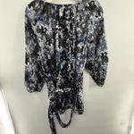 Michael Kors Michael  Abstract Print Peasant Blouse Size 2X Belted Top Photo 3
