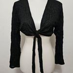 Vintage Hot Tempered 90s Black Crinkle Bolero Shrug Size 2X Photo 0