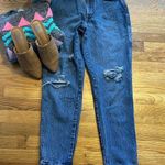 Vintage 90s Distressed Rigid Straight Leg High Waisted Jeans Denim Retro Classic Blue Size 26 Photo 0