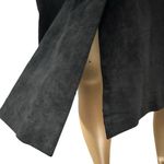 Terry Lewis Luxuries Genuine Suede Leather Black Belt Less Trench Coat Womens L Size L Photo 9