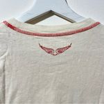 Zadig & Voltaire  Avin Topstitched Nocolor Off White Red Tee T-Shirt Size Small Photo 7