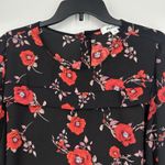 Alice Blue  Boho Ditsy Floral Top Black Red Long Smocked Bell Sleeves Size XL Photo 1