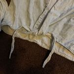 noble u light blue denim cropped tied elbow sleeve shirt M Photo 4