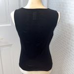 Bloomingdale’s black 💯 wool ribbed knit scoop neck sleeveless sweater.Size MP. Photo 2