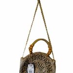 Sun n Sand beaded wicker 2 way crossbody purse Tan Photo 2