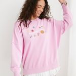 Aerie 💖 NWT Down To Earth Oversized Crewneck Sweatshirt "Keep Moving Forward" Photo 0
