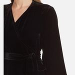 Eileen Fisher NWT Petite Washable Black Velvet Wrap Dress Sz MP Photo 2