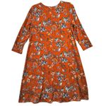 Garnet Hill Red Floral Boho Soft Jersey Knit Trapeze Swing Dress Size 12 Scoop Photo 1