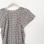 [XÍRENA] Haven Tile Geometric Print Cassi Jumpsuit Belt Flutter Sleeves Sz Large White Photo 9